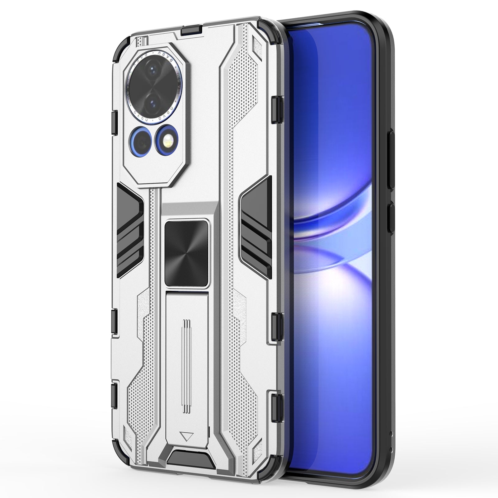 For Huawei nova 12 5G Case PC + TPU Scratch-proof Phone Cover with Foldable Kickstand For Huawei nova 12 5G Case PC + TPU Scratch-proof Phone Cover with Foldable Kickstand